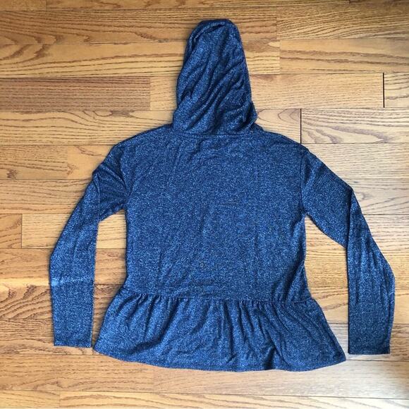 EPIC THREADS Long Sleeve Butterfly Sequined Appliqué Hooded Blue Top Girl’s XL - Picture 6 of 7